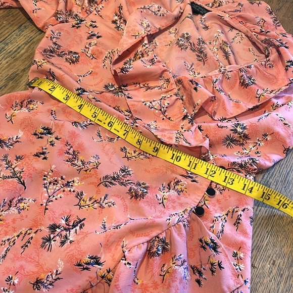 Topshop Floral Ruffle Wrap Dress - Size US 6 (UK 10 / EUR 38) - Picture 4 of 9